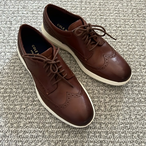 New Cole Haan Wingtip Oxford Woodbury Brown Leather Shoes Grand OS Men 7 main image 5